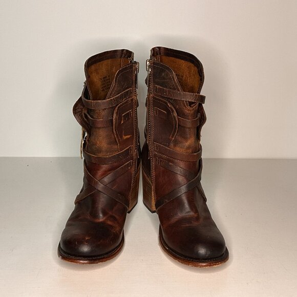 Freebird by Steven Baker Brown Leather side Zip Ankle Boots Women Size 10 - Picture 5 of 8